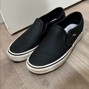 Vans women's Black Perforated Slip-On Sneakers